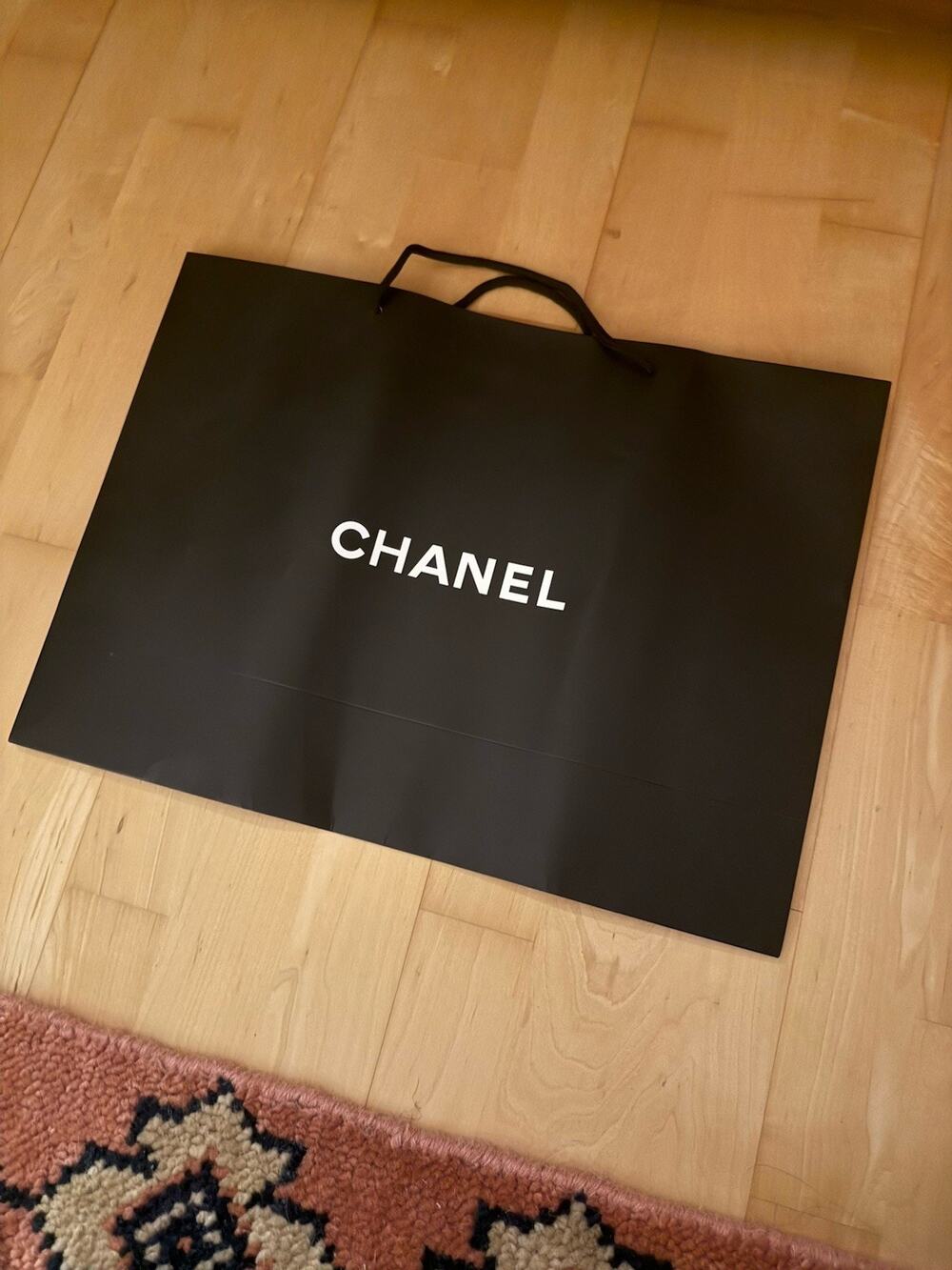 Chanel Black Shopping Bag Reusable Paper 12 X 17